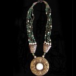 Brass, Conch and Turquoise Kirtimukha Necklace